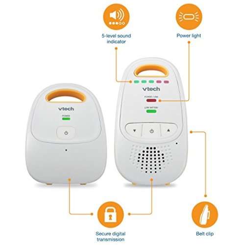 VTech DM111 Audio Baby Monitor with up to 305m of Range, 5-Level Sound Indicator