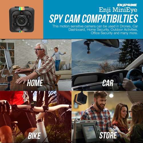 Enji Mini Eye Spy Camera, Hidden Camera, Nanny Cam, Mini Camera