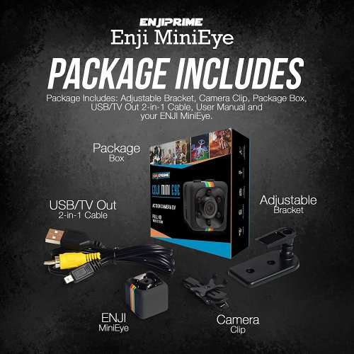 Enji Mini Eye Spy Camera, Hidden Camera, Nanny Cam, Mini Camera