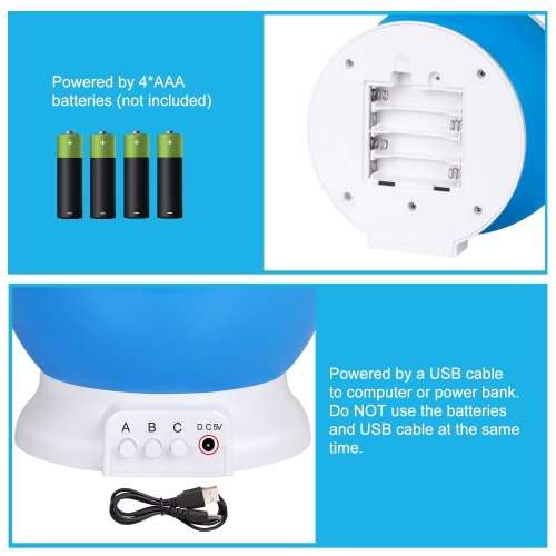 Night Lighting Lamp, Star Light Rotating Projector, 4 LED Bulbs 8 Modes for Children Kids Bedroom