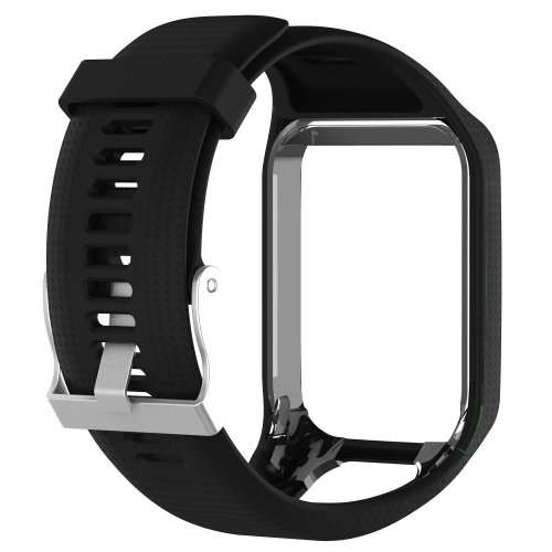 Watch Strap TomTom Runner 2 3/Spark/Spark 3/Golfer 2/Adventurer + Screen Protectors (BLACK)