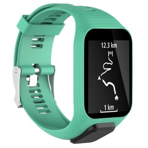 Watch Strap TomTom Runner 2 3/Spark/Spark 3/Golfer 2/Adventurer + Screen Protectors - CYAN