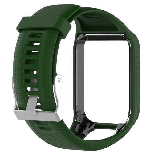 Watch Strap TomTom Runner 2 3/Spark/Spark 3/Golfer 2/Adventurer + Screen Protectors OLIVE
