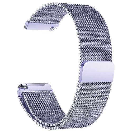 LARGE Strap Band for Fitbit Versa, Milanese Loop Stainless Steel Replacement Bracelet - LAVENDER