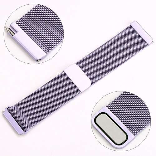 LARGE Strap Band for Fitbit Versa, Milanese Loop Stainless Steel Replacement Bracelet - LAVENDER