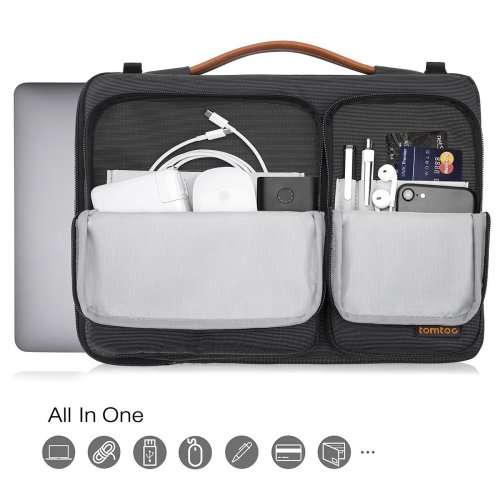 Tomtoc 14 Inch Laptop Shoulder Bag with CornerArmor Patent, 360° Protective Laptop Sleeve
