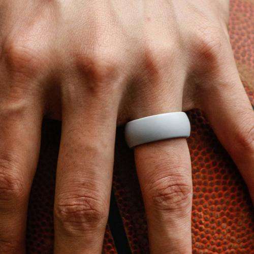 ThunderFit Silicone Wedding Band Rings Non-toxic, hypoallergenic (7 Pack) Size 8.5 - 9 (18.9mm)
