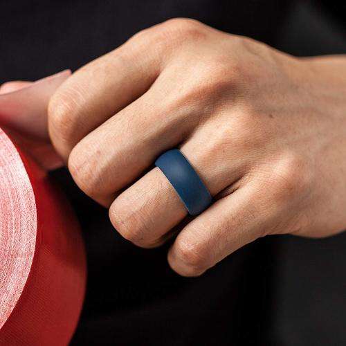 ThunderFit Silicone Wedding Band Rings Non-toxic, hypoallergenic (7 Pack) Size 8.5 - 9 (18.9mm)