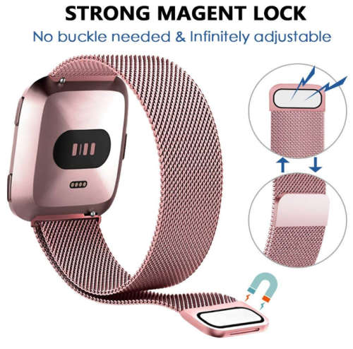 CHOOSE YOUR COLOUR Fitbit Versa Milanese Straps / Bands,Stainless Steel Milanese Metal Mesh Bracelet