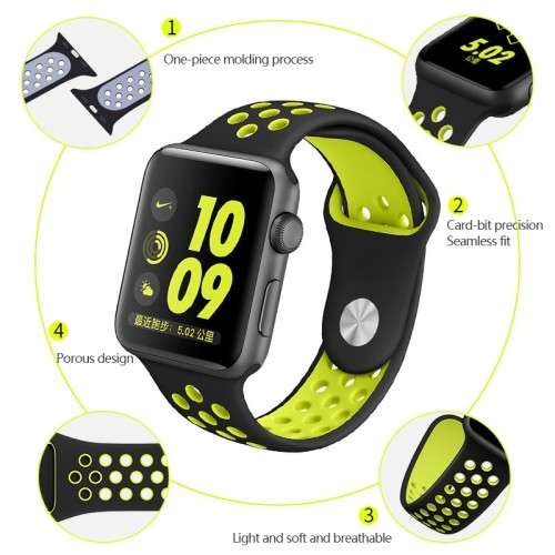 CHOOSE YOUR COLOUR Apple Watch Bands 38mm 42mm, Silicone strap band for iWatch series 1/2/3