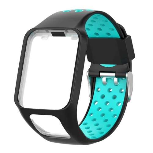 Watch Strap TomTom Runner 2 3/Spark/Spark 3/Golfer 2/Adventurer Double Pin  - Black & Blue