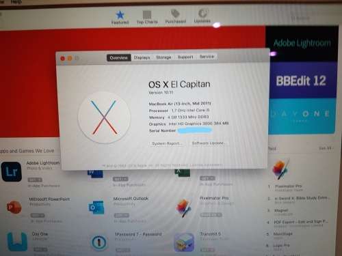 APPLE MacBook Air 13-inch | Core i5 1.7GHz | 4GB RAM | 256GB SSD FLASH