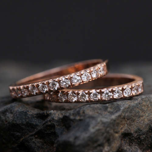 14ct Solid Rose Gold Diamond eternity bands