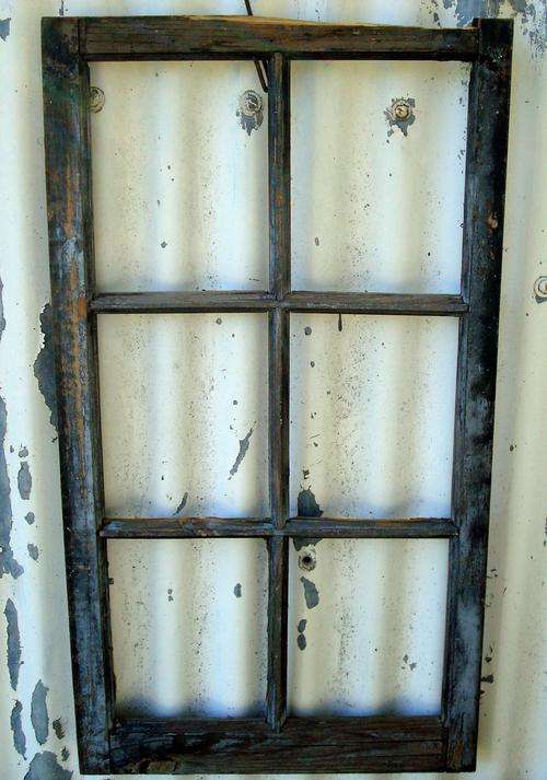 Rustic wooden window frame