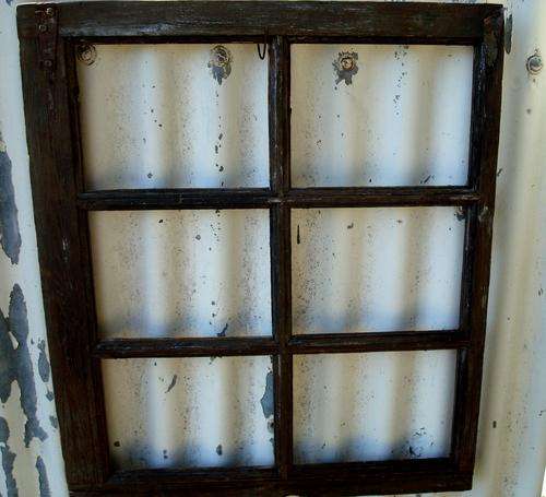 Rustic wooden window frame