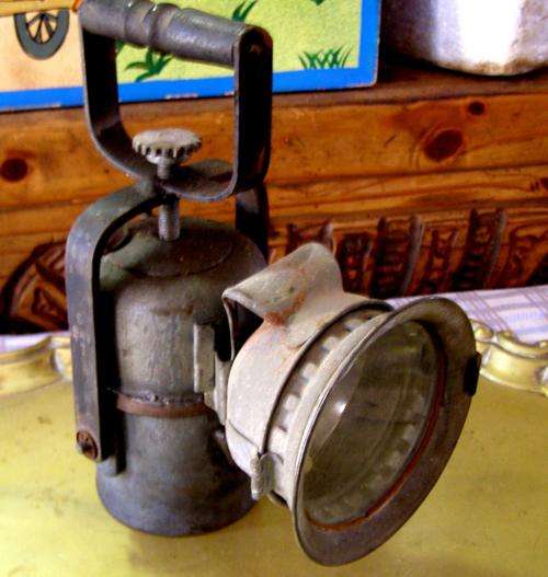 Brass & iron carbide miners lamp