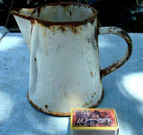 Tiny Rusted Milk Pot.