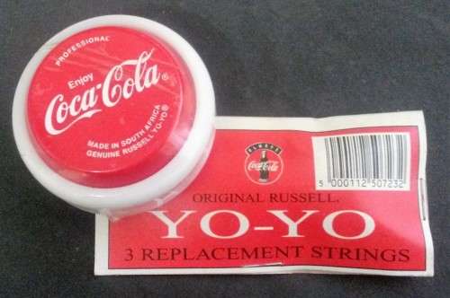 Genuine Russell Coca Cola yoyo - professional (untouched) with replacement strings(still in wrapper)