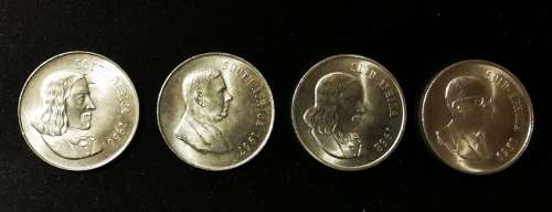 Set of silver R1 coins in au condition...1966,1967,1968,1969