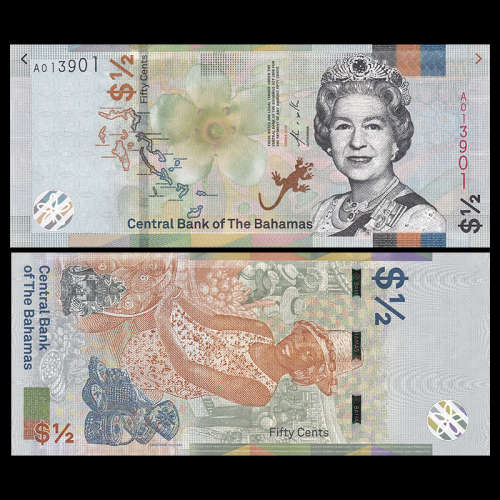 2019 BAHAMAS $1/2 Dollar UNC