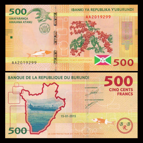 BURUNDI 500 FRANCS 2015