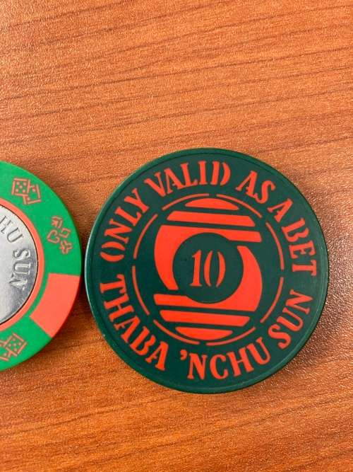 Casino chip - R10 Thaba`nchu Sun valued for a bet scarce - larger than standard chip