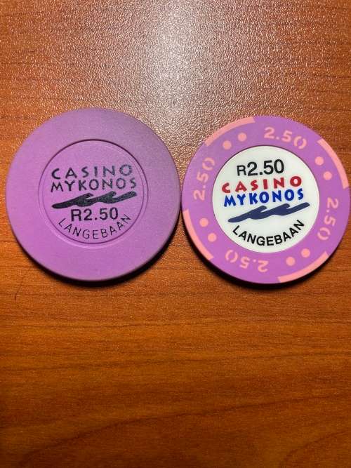 Casino chip - R5 Mykonos casino Langebaan 2 types