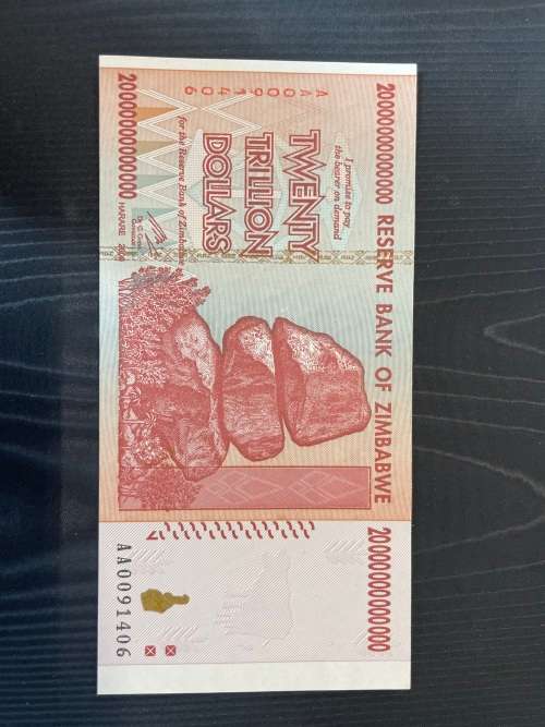 Zimbabwe 20 trillion dollars - getting harder to find