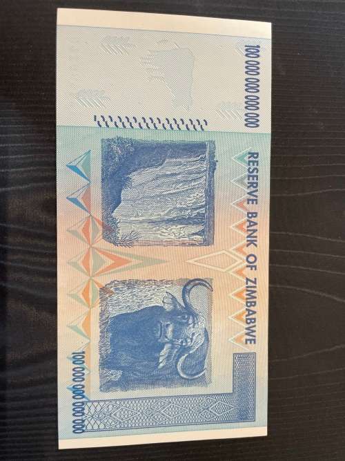 Zimbabwe 100trillion dollars -what a note,  getting harder to find
