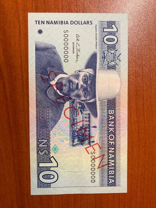 Namibia $10 beautiful unc * specimen * First issue * very scarce * from a top collection