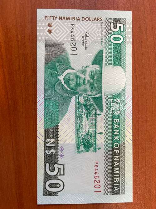 Namibia $50 3rd issue uncirculated error alignment