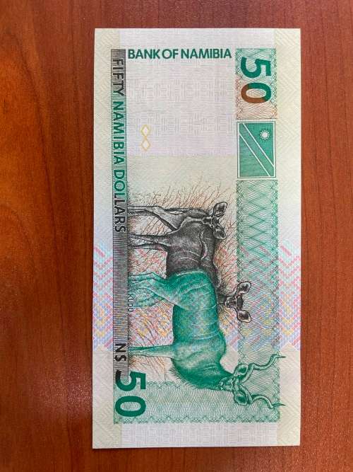 Namibia $50 3rd issue uncirculated error alignment
