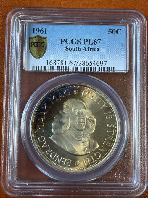 1961 * 50c crown * PCGS high grade PL67 * hard to find in this high grade
