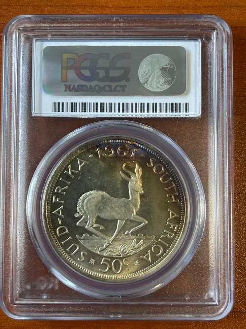 1961 * 50c crown * PCGS high grade PL67 * hard to find in this high grade