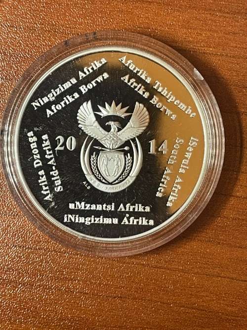 2014 * 20 year democracy silver R2 * one ounce of silver *** SCARCE PROOF