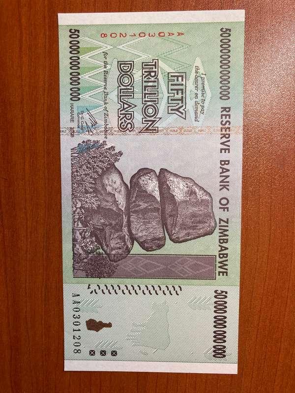Zimbabwe 50 TRILLION - aa This prefix cheapest on BOB