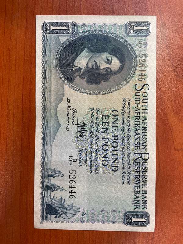 De Kock - 10 third issue 1951- magnificent note, deep colours and very attractive