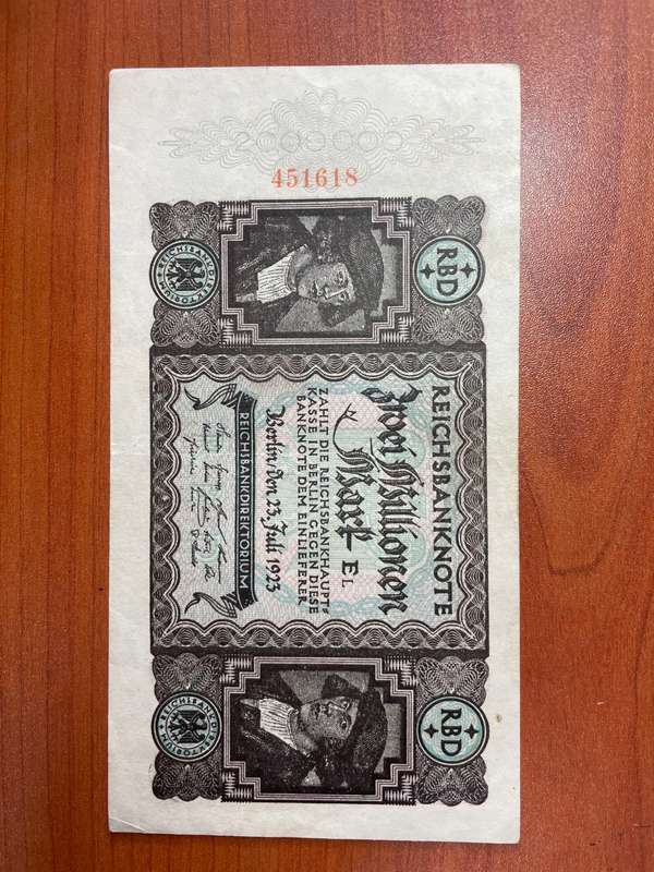 Germany post world  war 1 - p-89a.1  1923 2 million mark, decent
