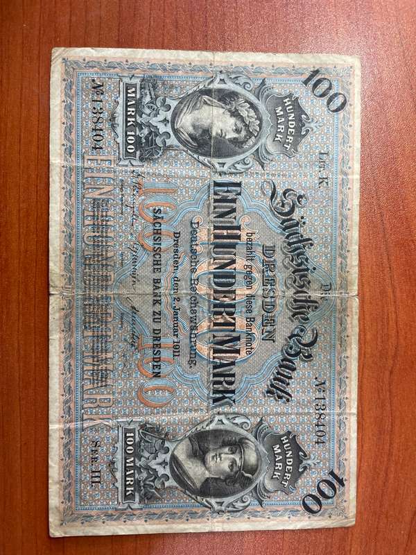 Germany world  war 1  - 100 mark issued 1911