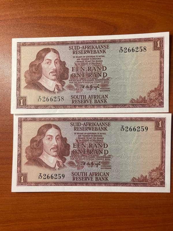 TW de Jongh R1 replacement - two in consecutive order and  uncirculated * priced to sell