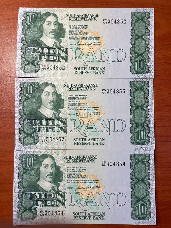 De Kock R10 second issue 3 in consecutive order uncirculated