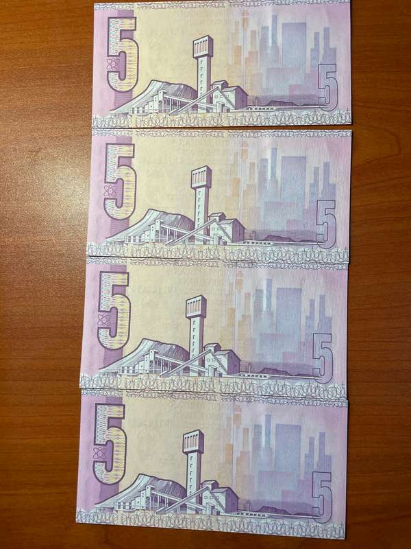 De Kock  third issue R5 * 4 consecutive notes and uncirculated