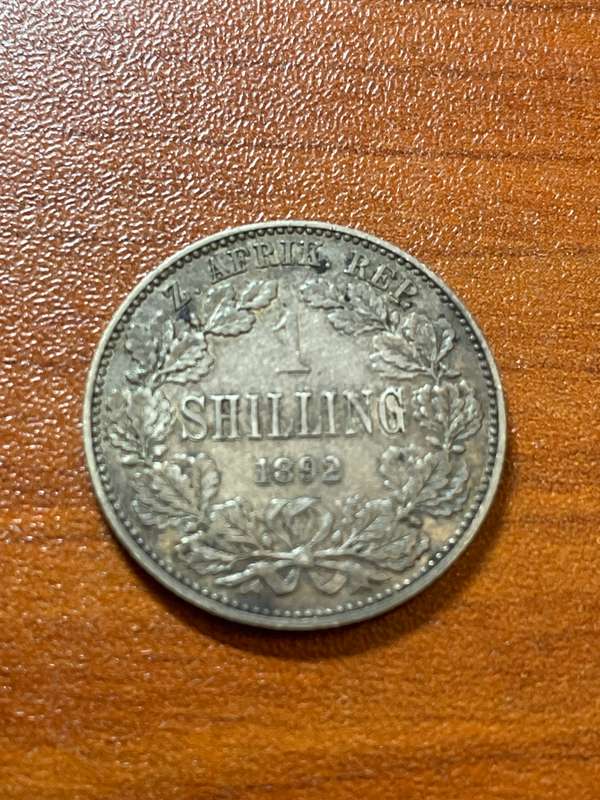1892 ZAR 1 shilling _ highly collectible - very good grade
