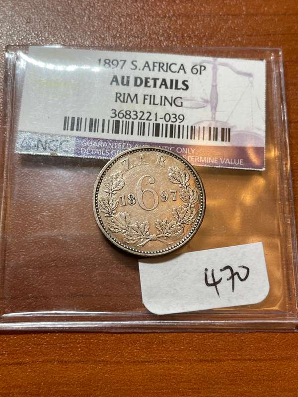 1897 ZAR 1 shilling * au details rim filing