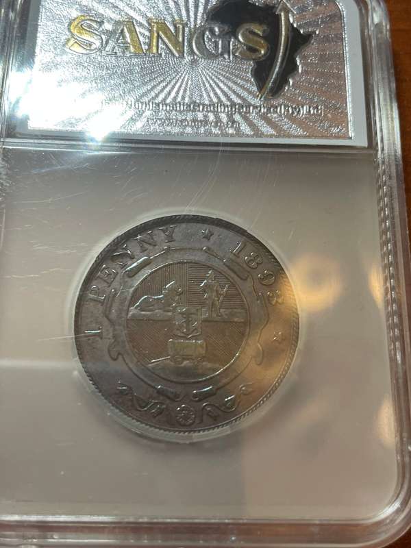 1893 ZAR penny - vf35