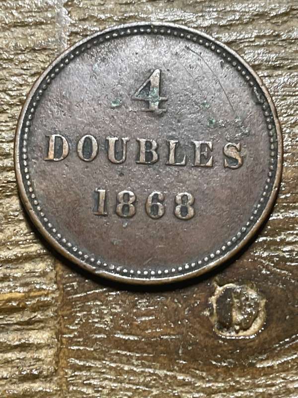 1868 Guernesey issue double 4 *** wonderful coin