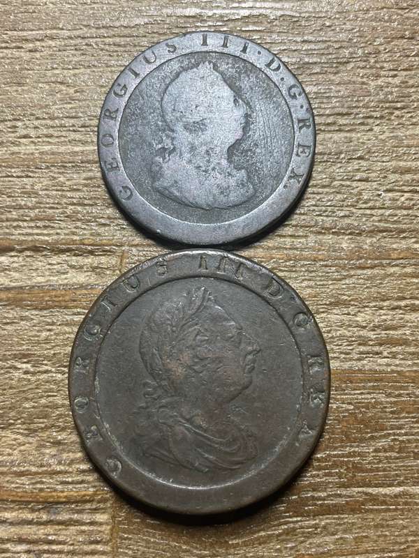 1797 both penny and 2 penny - extremely scarce *** DOUBLE CARTHWRIGHT PENNY
