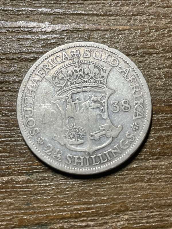 1938 Union 2 1/2 shilling scarce coin - filler