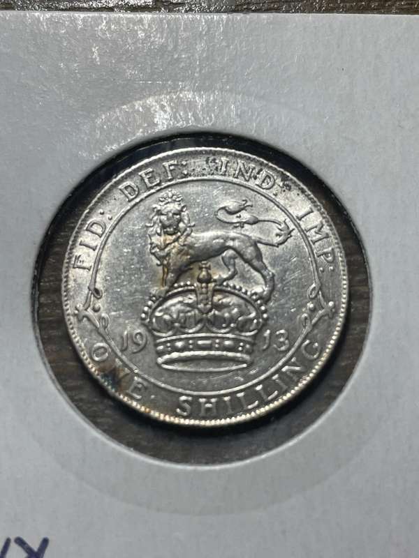 1913 Britain 1 shilling * in almost uncirculated condition * one of the best available on bob