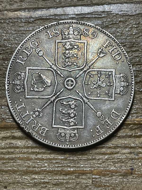 Victoria 1889 Great Britain double florin -amazing find excellent condition